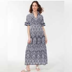 Chico’s Navy Maxi Eyelet Tiered Sundress 0.5